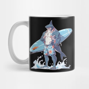 Seriously Anime Surfer Shark Mug